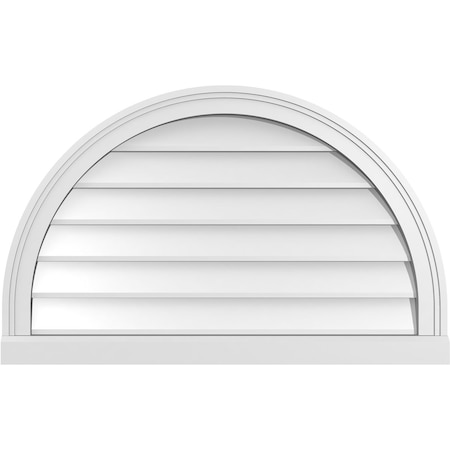 Ekena Millwork Round Top Surface Mount PVC Gable Vent w/ 2"W x 2"P Brickmould Sill Frame, 32"W x 20"H GVPRT32X2003SN